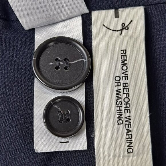 Ann Taylor Size 14 Navy Blue Blazer 1 Button Closure Long Sleeve Pockets NWT - Picture 12 of 14